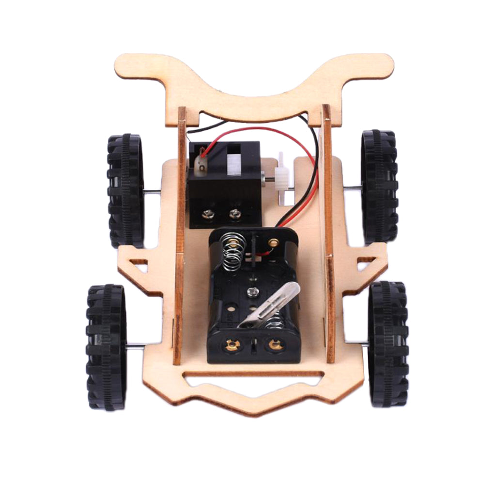 Wooden DIY Educational Science Go-kart Car Toy Experiment Kits for Kids