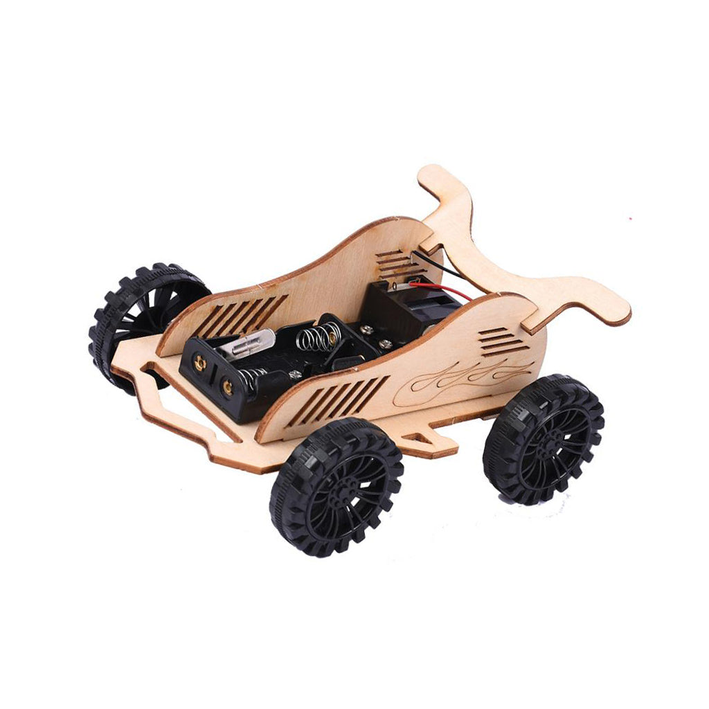 Wooden DIY Educational Science Go-kart Car Toy Experiment Kits for Kids