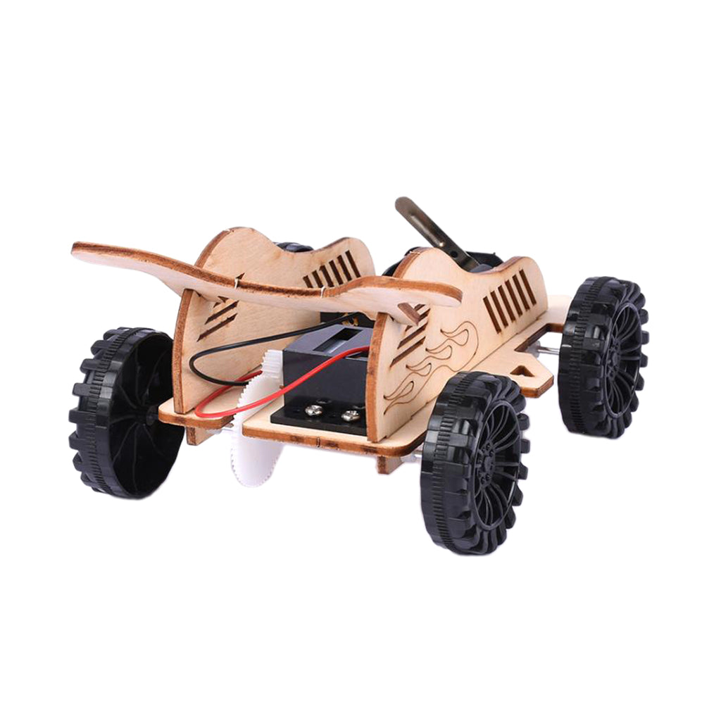 Wooden DIY Educational Science Go-kart Car Toy Experiment Kits for Kids