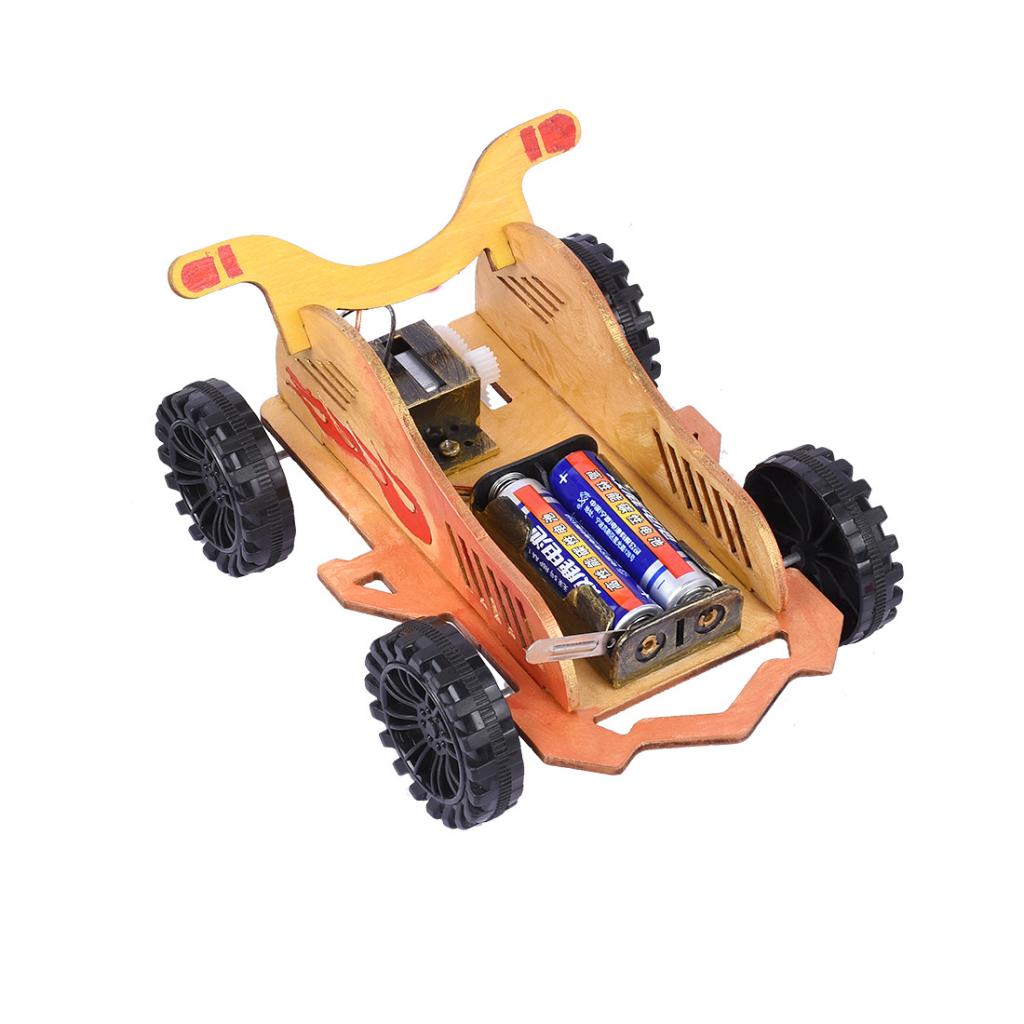 Wooden DIY Educational Science Go-kart Car Toy Experiment Kits for Kids