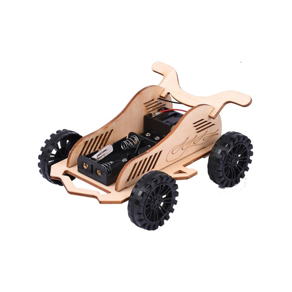 Wooden DIY Educational Science Go-kart Car Toy Experiment Kits for Kids