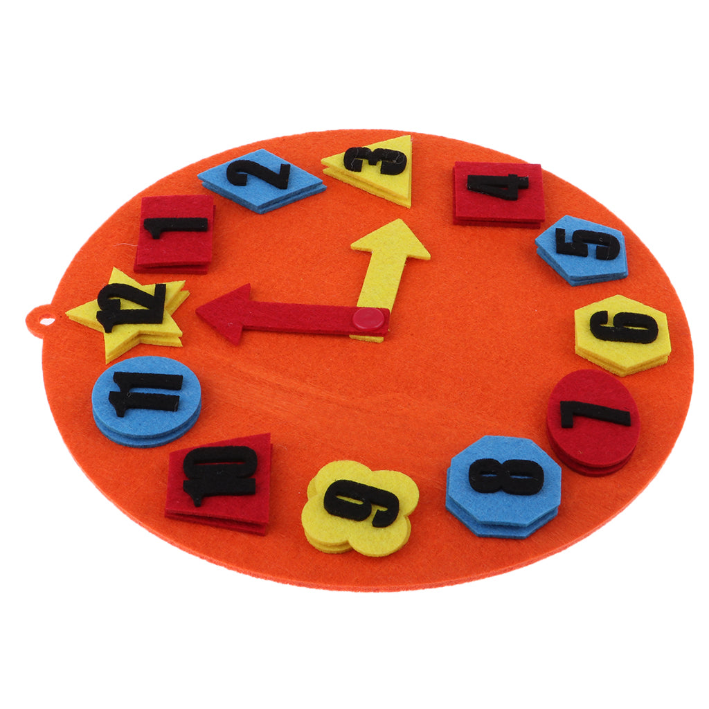 Kindergarten Felt Mathematical Diy Handwork Math Education Toy Orange Clock