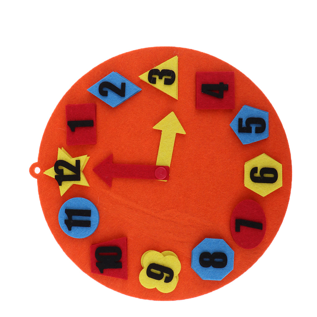 Kindergarten Felt Mathematical Diy Handwork Math Education Toy Orange Clock