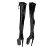 1/6 Women Over The Knee High Heel Boots Shoes for 12'' Action Figures Black