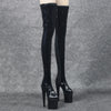 1/6 Women Over The Knee High Heel Boots Shoes for 12'' Action Figures Black