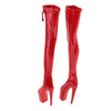 1/6 Women Over The Knee High Heel Boots Shoes for 12'' Action Figures Red