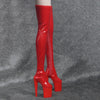 1/6 Women Over The Knee High Heel Boots Shoes for 12'' Action Figures Red