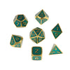 7Pcs Multi-sided Dice Set D&D Dice Game Polyhedral Dice Golden-clear blue