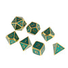 7Pcs Multi-sided Dice Set D&D Dice Game Polyhedral Dice Golden-clear blue