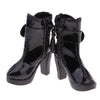 1/6 Scale Female High Heel Shoes Ankle Boot for 12'' Action Figures Black