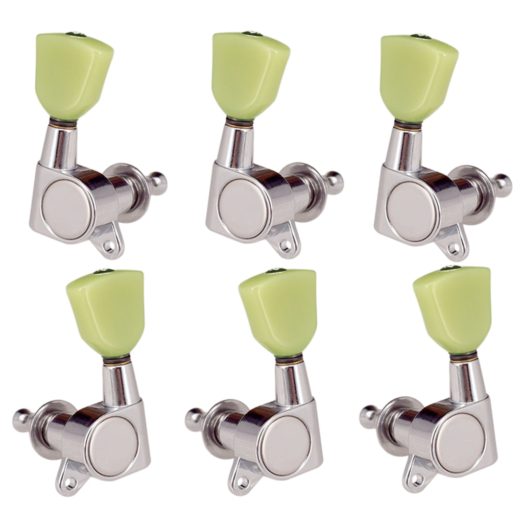 6 Pieces Closed Electric Guitar Tuning Pegs Tuners Machine Heads Silver