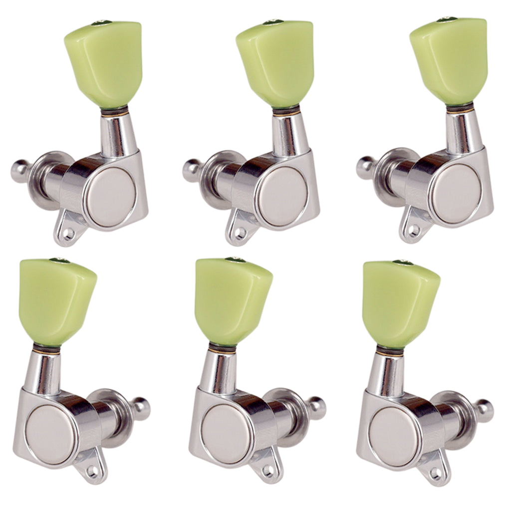 6 Pieces Closed Electric Guitar Tuning Pegs Tuners Machine Heads Silver