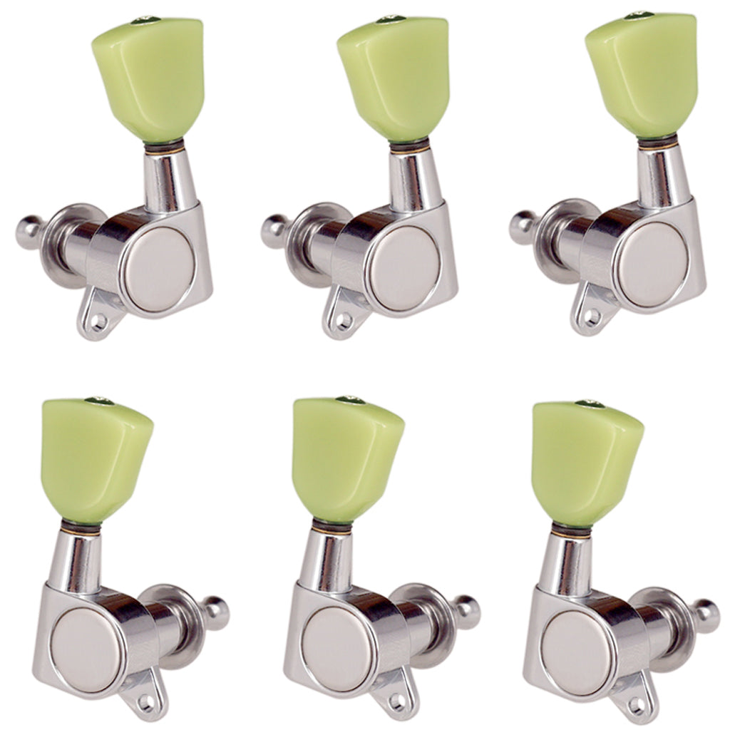 6 Pieces Closed Electric Guitar Tuning Pegs Tuners Machine Heads Silver