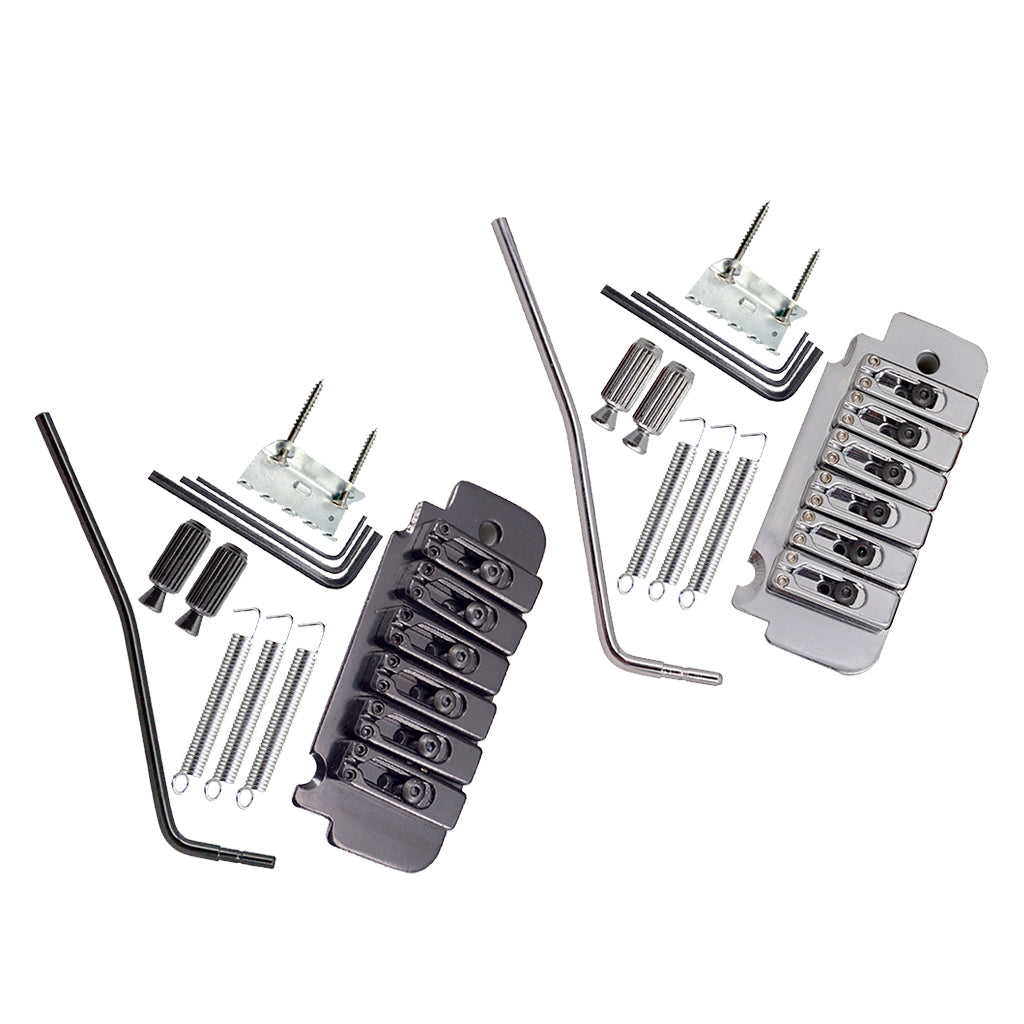 1 Set Saddle Tremolo Bridge System for 6 String Electric Guitar Silver