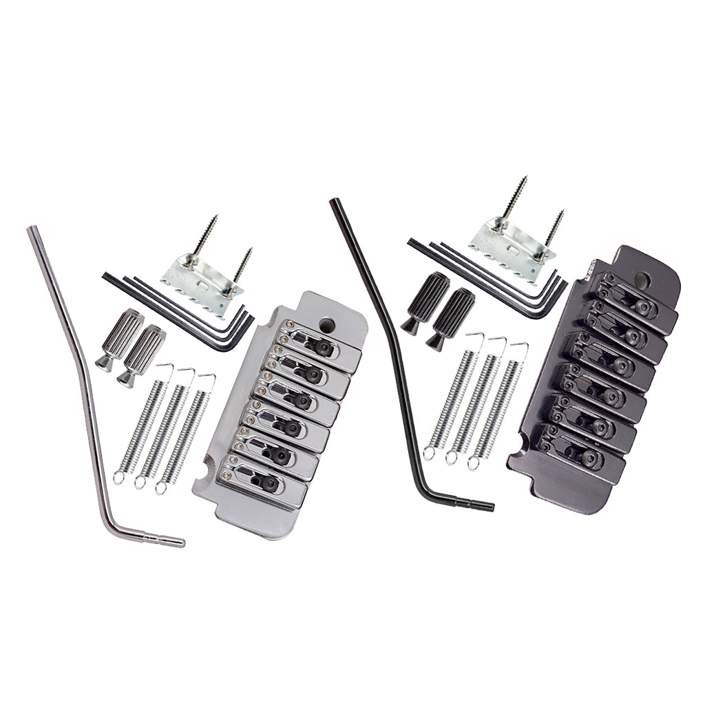 1 Set Saddle Tremolo Bridge System for 6 String Electric Guitar Silver