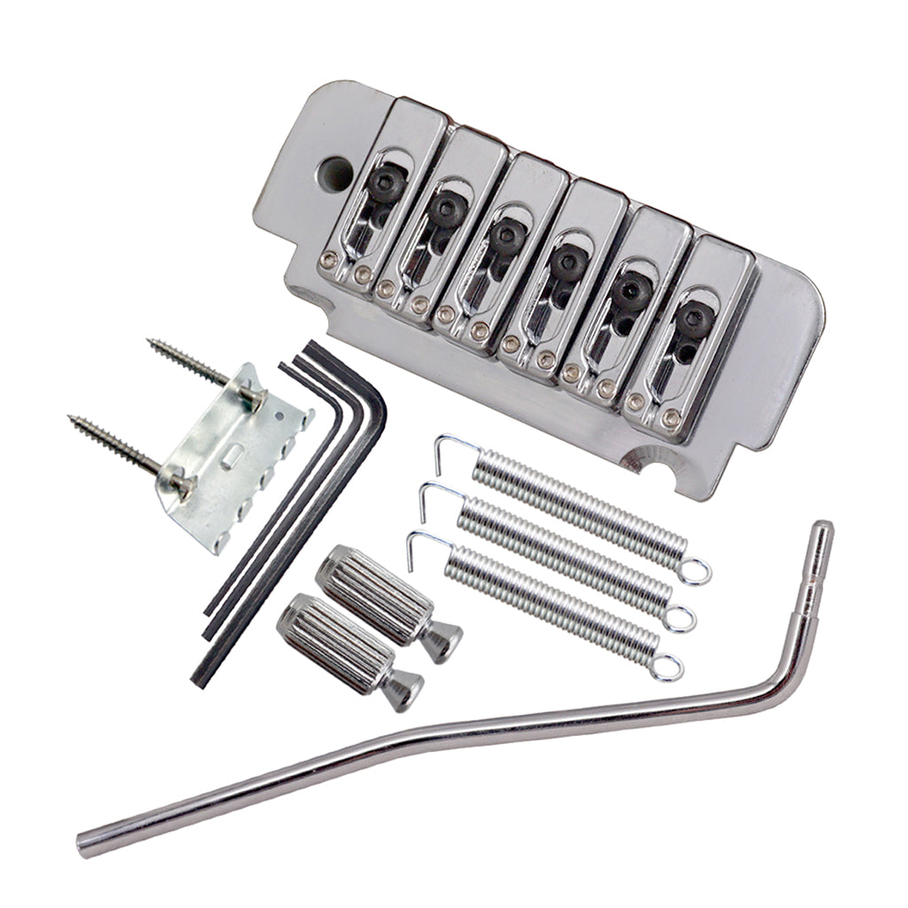 1 Set Saddle Tremolo Bridge System for 6 String Electric Guitar Silver