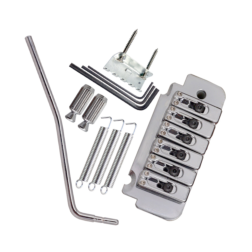 1 Set Saddle Tremolo Bridge System for 6 String Electric Guitar Silver