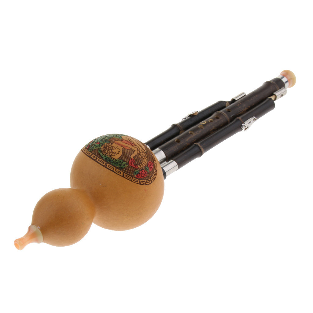 Chinese Hulusi Bamboo Gourd Cucurbit Flute Musical Instrument C Tone