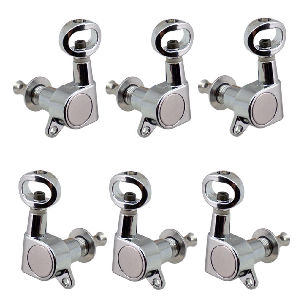 Guitar Tuning Pegs Tuners Machine Heads for Electric/Acoustic Guitar Silver