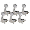 String Tuning Pegs Enclosed Round Button for Acoustic Guitar 6R Silver