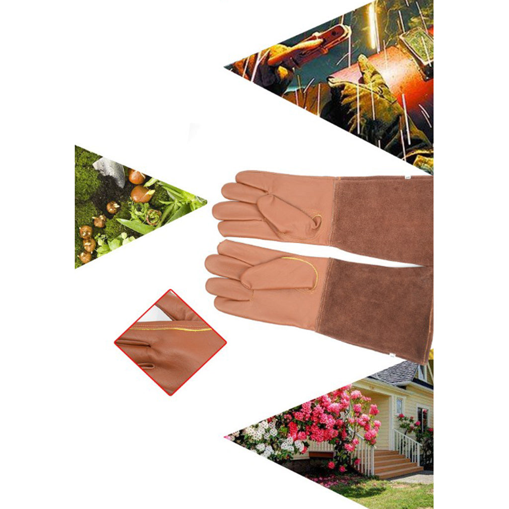 Leather Protective Gloves Gardening Gloves for Thorny Bushes Rose Pruning S