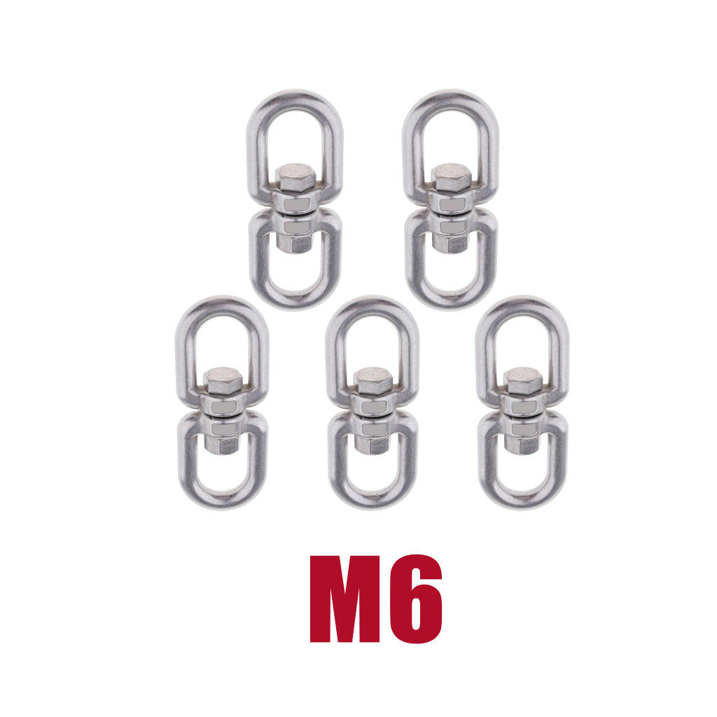 Stainless steel buckle universal ring 8-ring rotary buckle 5Pcs M6