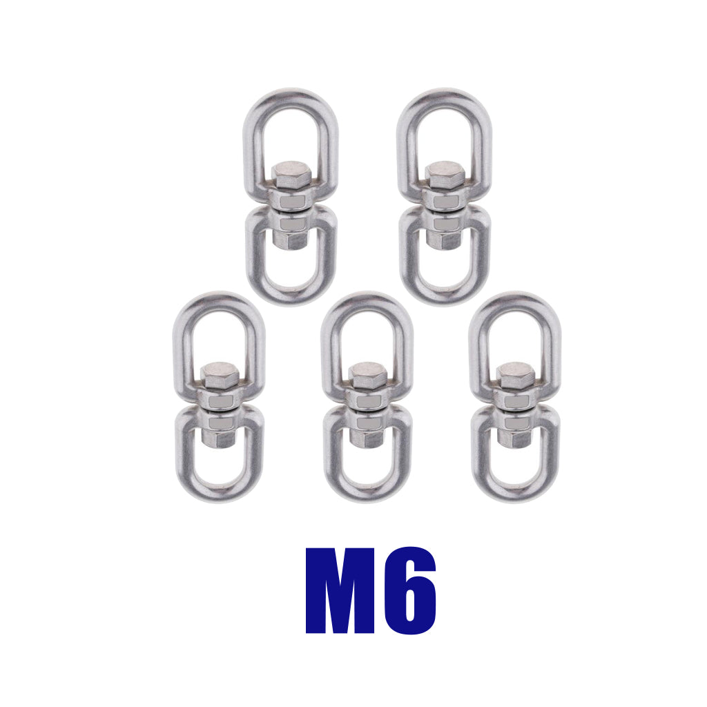 Stainless steel buckle universal ring 8-ring rotary buckle 5Pcs M6