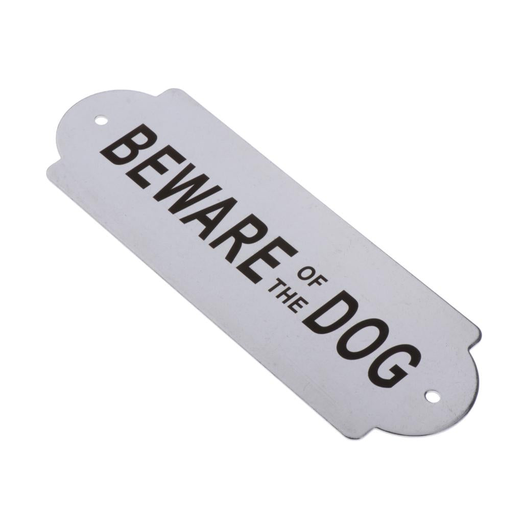 Stainless Steel House Door Plaque Wall Sign Garden BEWARE OF THE DOG