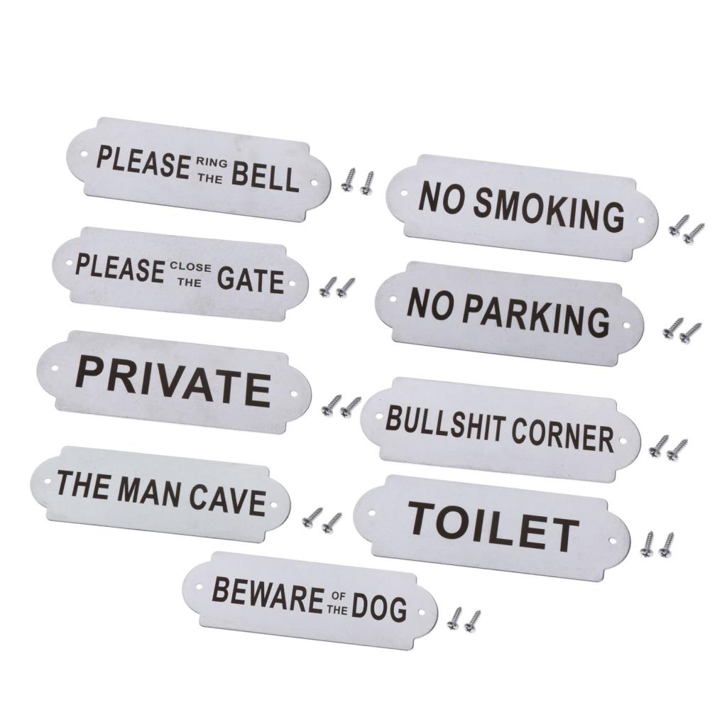 Stainless Steel House Door Plaque Wall Sign Garden BEWARE OF THE DOG