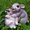 Small Resin Rabbit Bunny Figurine Statue Outdoor Lawn Yard Decor Hug _Gray