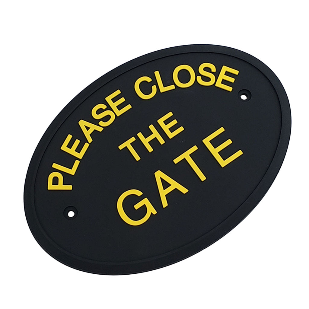 Flexible Garden Wall Gate Plaque Sign Plate Plaque  PLEASE CLOSE THE GATE