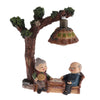 Happy Elderly Couple Figurine Resin Old Age Life Home Decor Playing Chess