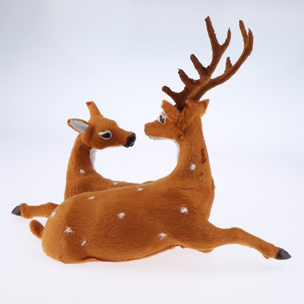 Xmas Elk Plush Simulation Christmas Decor Ornaments Reindeer B:37x17x26cm