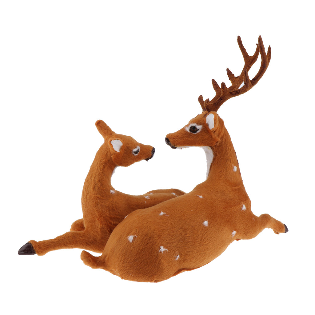 Xmas Elk Plush Simulation Christmas Decor Ornaments Reindeer B:37x17x26cm