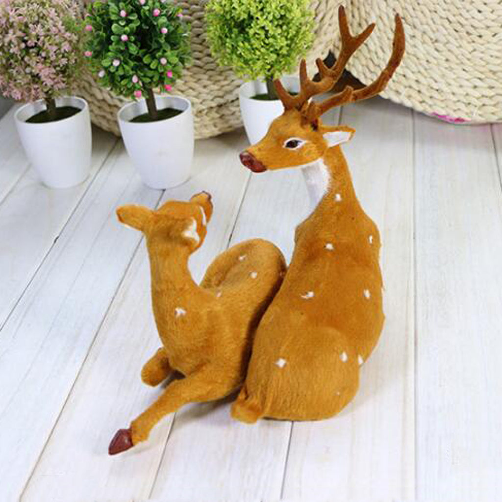 Xmas Elk Plush Simulation Christmas Decor Ornaments Reindeer B:37x17x26cm