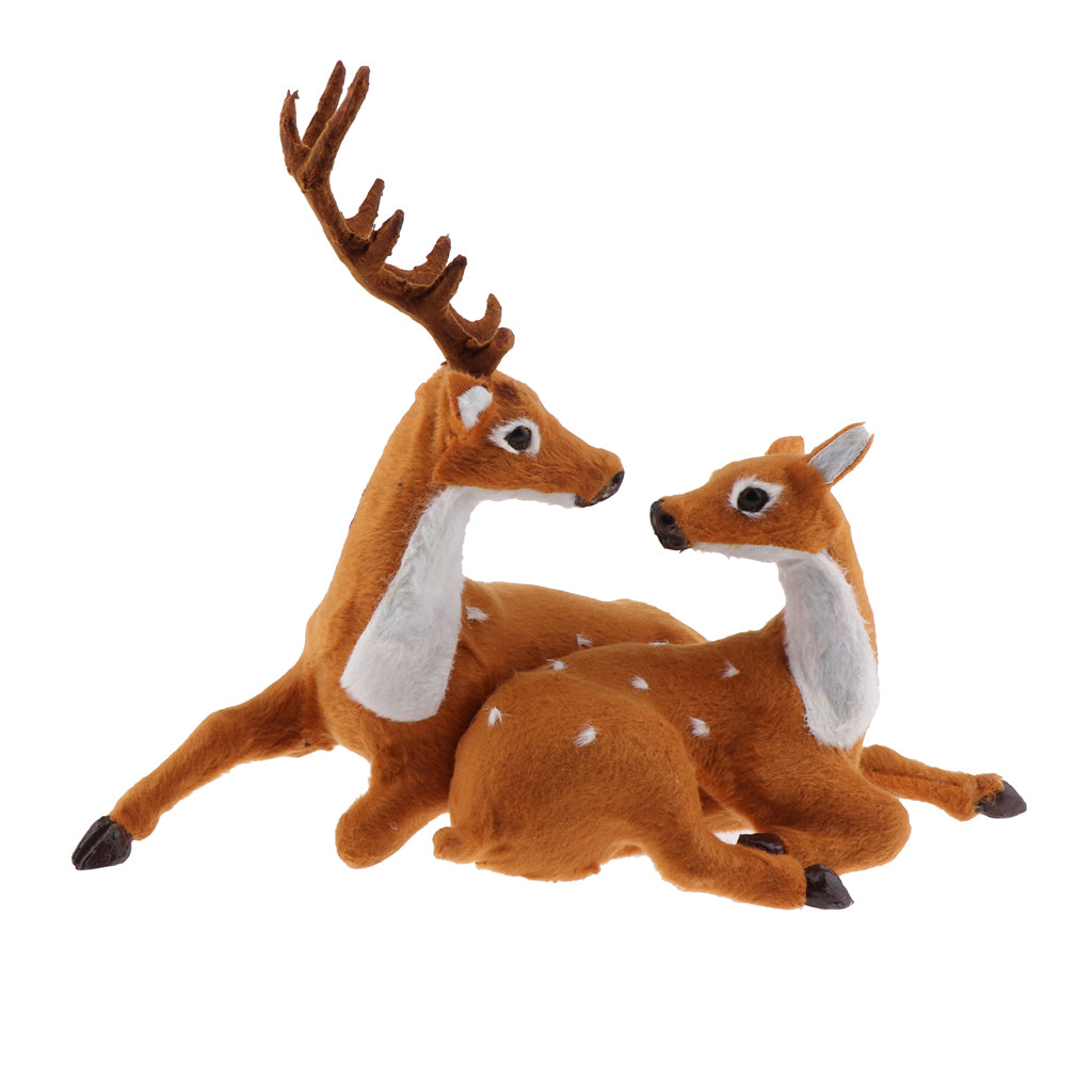 Xmas Elk Plush Simulation Christmas Decor Ornaments Reindeer B:37x17x26cm