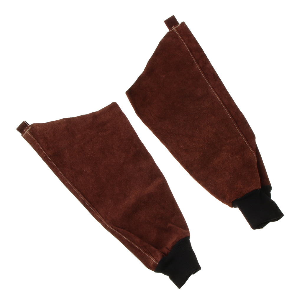 Brown Welding Protective Sleeves Cuffs Fire Flame Resistant for Welders