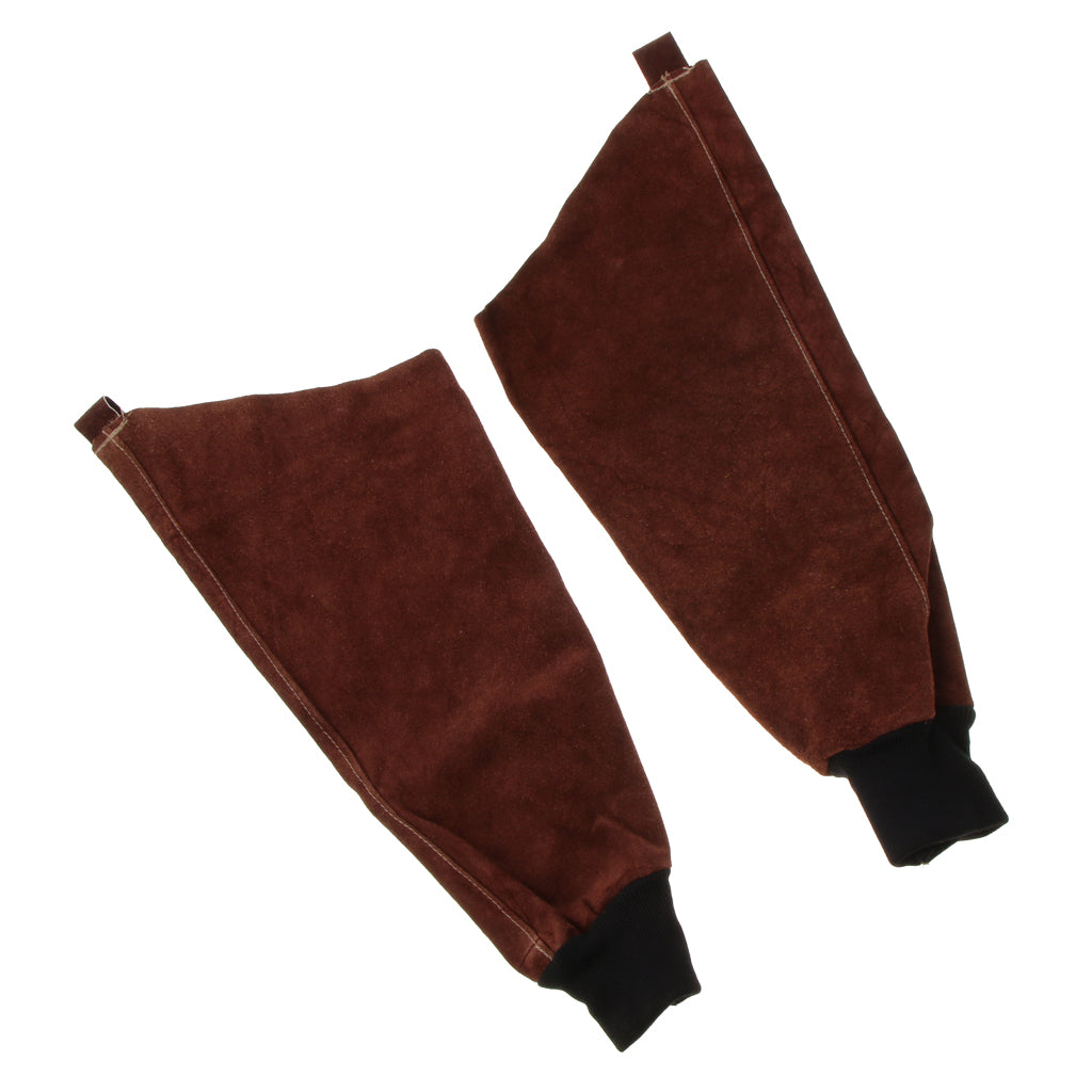 Brown Welding Protective Sleeves Cuffs Fire Flame Resistant for Welders