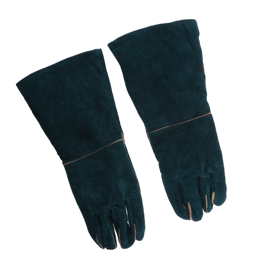 Cowhide Leather Welding Gloves Protective Gloves Welder Hands 40cm Green