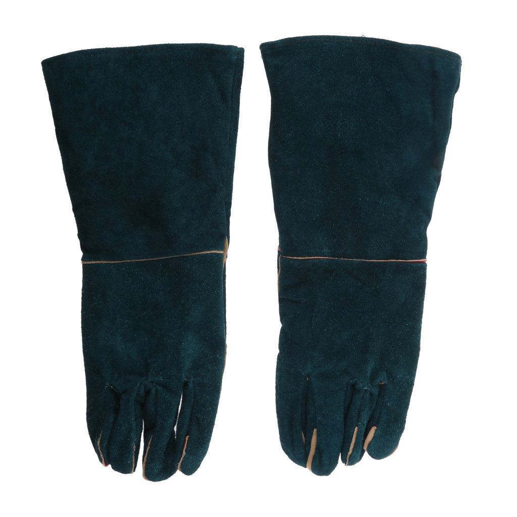 Cowhide Leather Welding Gloves Protective Gloves Welder Hands 40cm Green