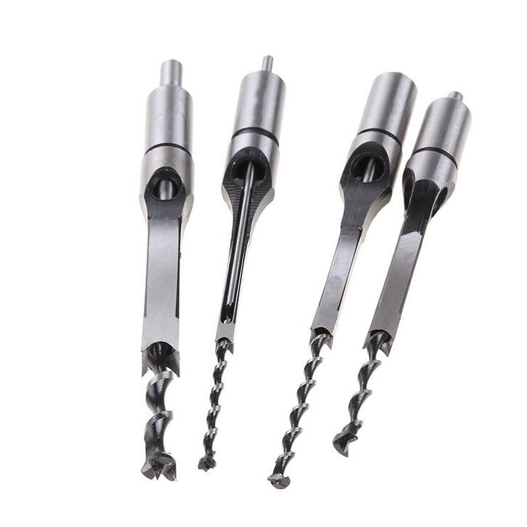 Square Hole Saw Auger Drill Bit Mortising Chisel Woodworking Tools 9.5mm