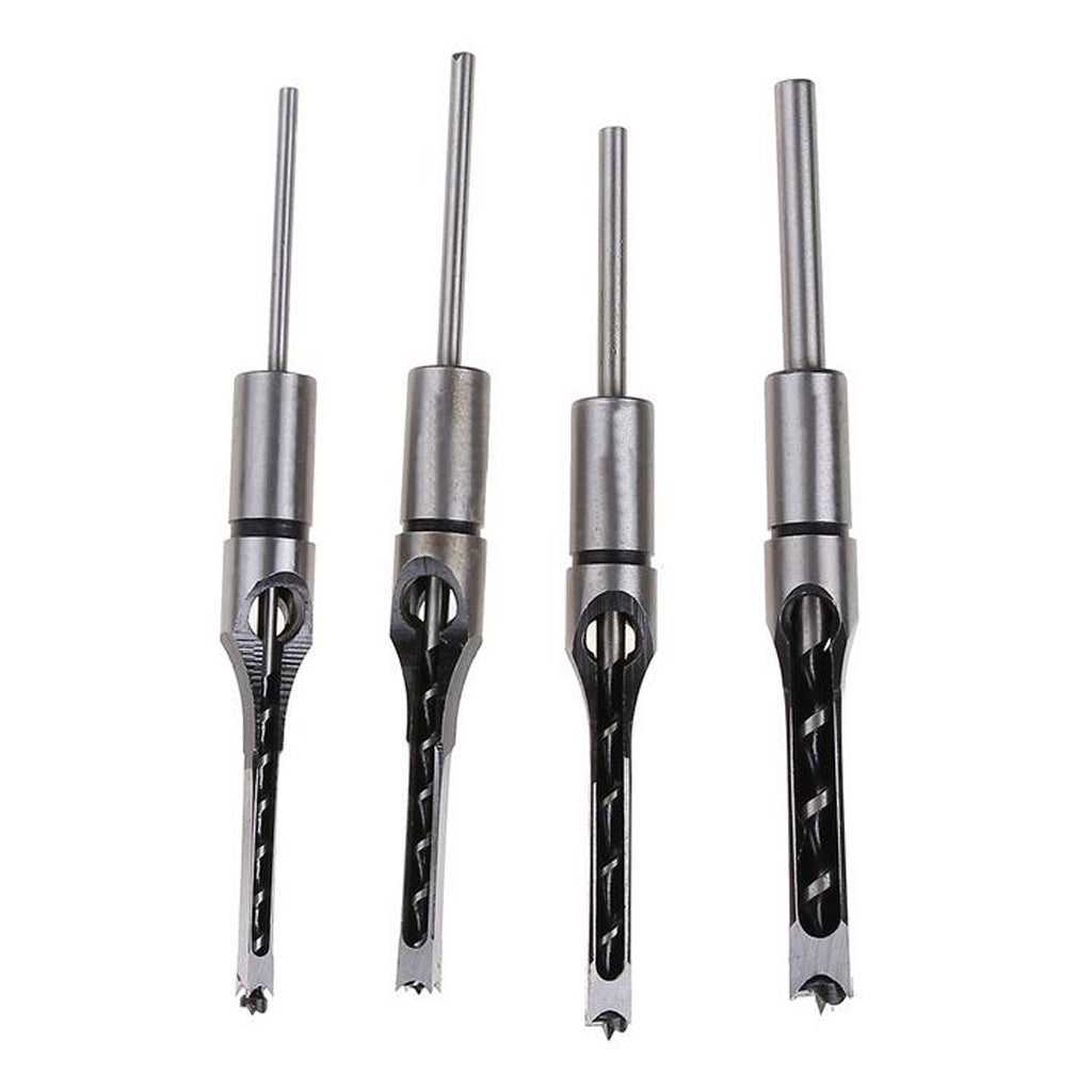 Square Hole Saw Auger Drill Bit Mortising Chisel Woodworking Tools 9.5mm