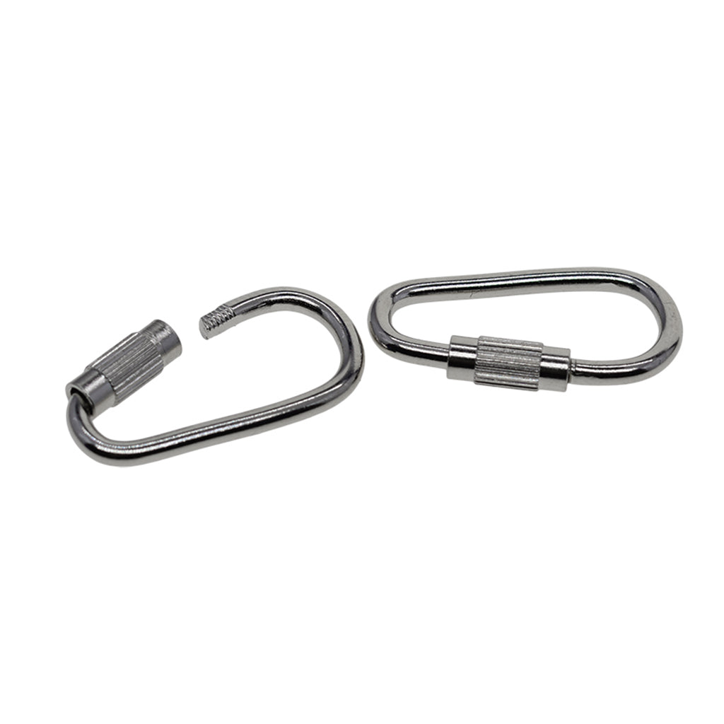 50X small steel quick open screw lock key Chain Hook Carabiner safety clasp