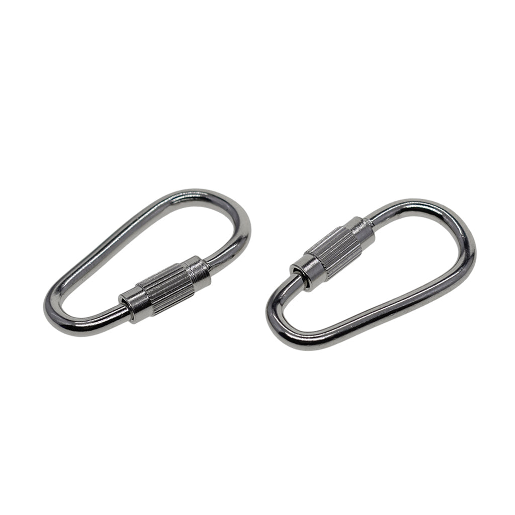 50X small steel quick open screw lock key Chain Hook Carabiner safety clasp