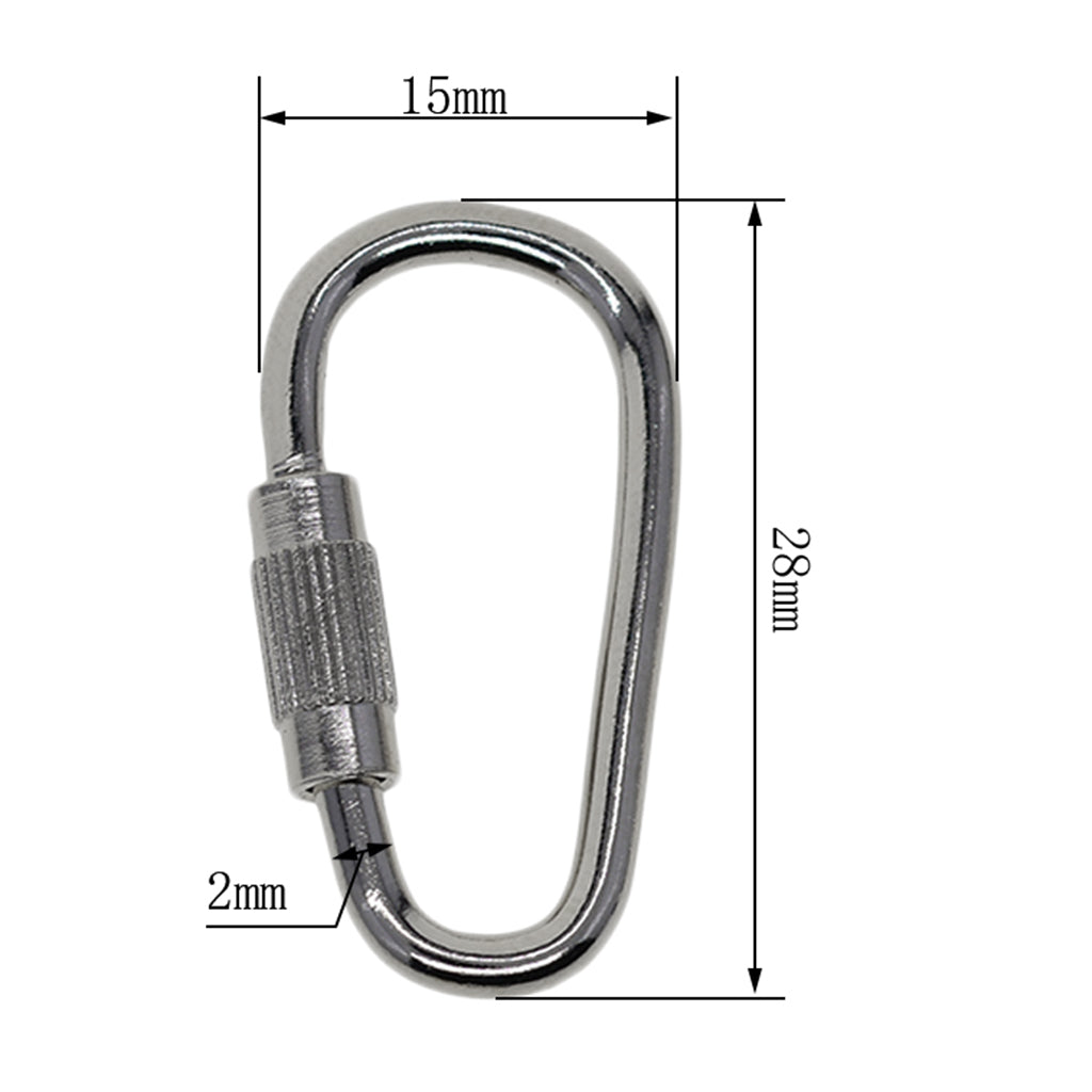 50X small steel quick open screw lock key Chain Hook Carabiner safety clasp