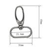 50pcs Swivel Lobster Clasp Clips Hook Alloy Keychain Split Key Ring Durable