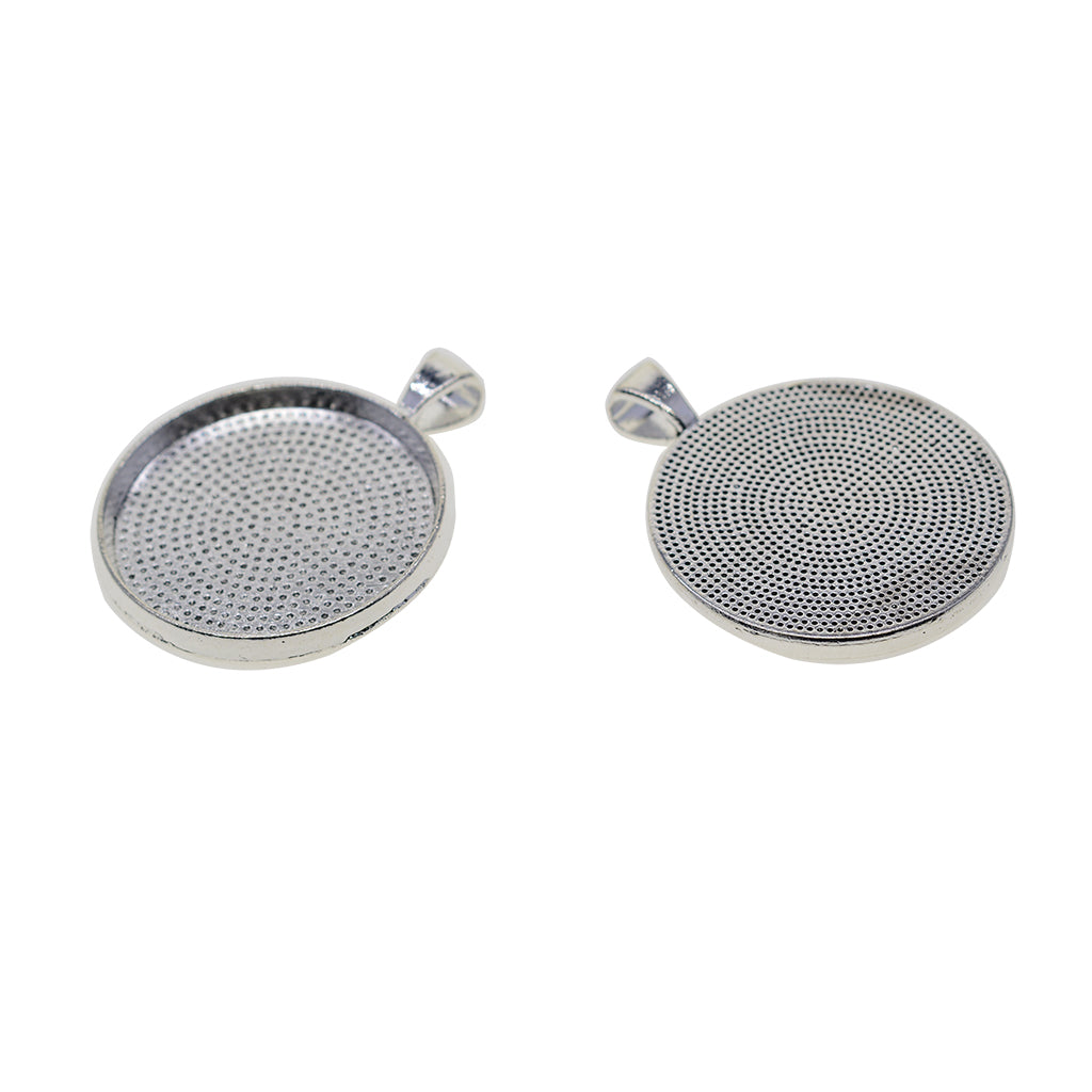 50 Pieces Blank Round Bezel Tray Base 30mm Dia Cabochon Pendant Jewelry