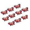 10pcs Cloisonne Flower Charms Pendant Necklace Connector red butterfly