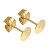 50Pcs Gold Plated Blank Flat Pad Ear Stud Earring Accessory & Backs 5mm