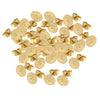 50Pcs Gold Plated Blank Flat Pad Ear Stud Earring Accessory & Backs 5mm